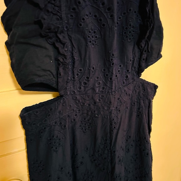 Navy blue eyelet jumpsuit with cutout sides NY&C - Picture 3 of 4